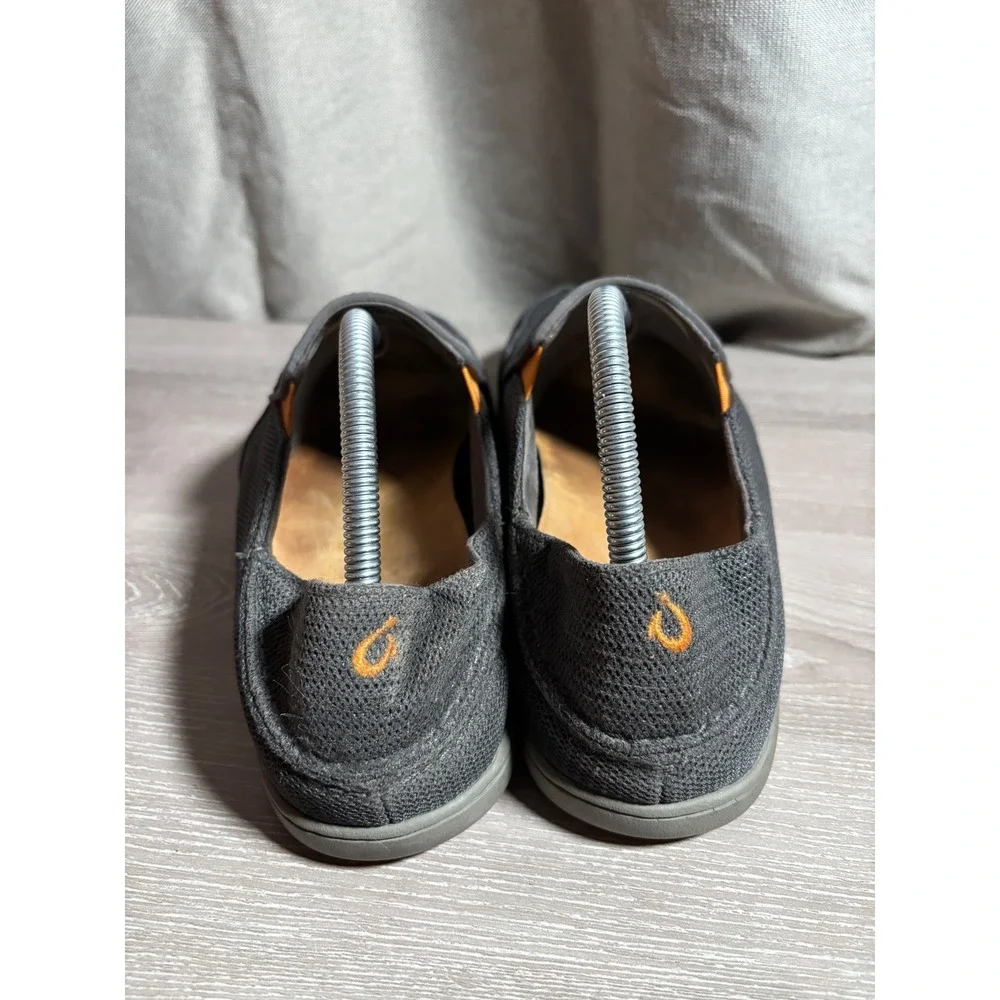 OluKai‎ Nohea Mesh Mens 9.5 Grey Orange Slip On Loafers Drop-In Heel comfort